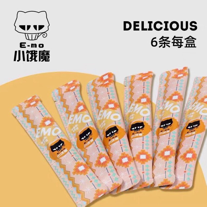 【6送2】小饿魔猫条猫咪零食鱼肉条幼猫成猫孕猫增肥发腮专用营养食品补钙罐头湿粮猫零食6支装高清大图