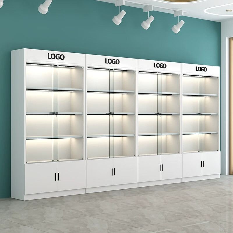 信京(1000*300*2000带玻璃)玻璃展示柜样品柜产品陈列柜化妆品柜带锁美容院商场货柜礼品展柜 单位/个