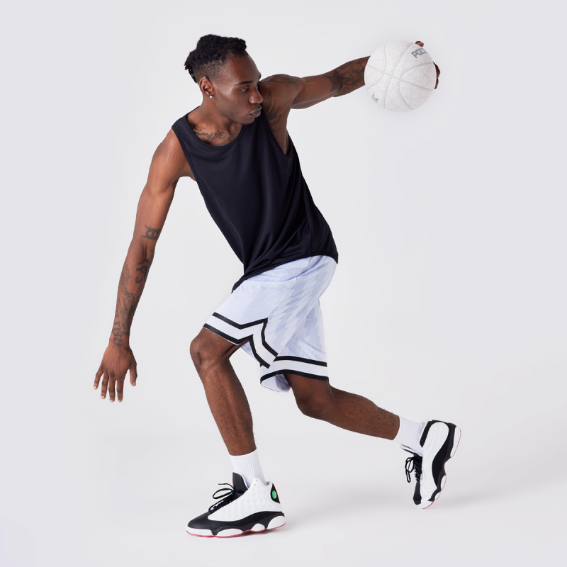 透气美式篮球短裤男宽松夏季训练跑步速干健身过膝网眼运动五分裤