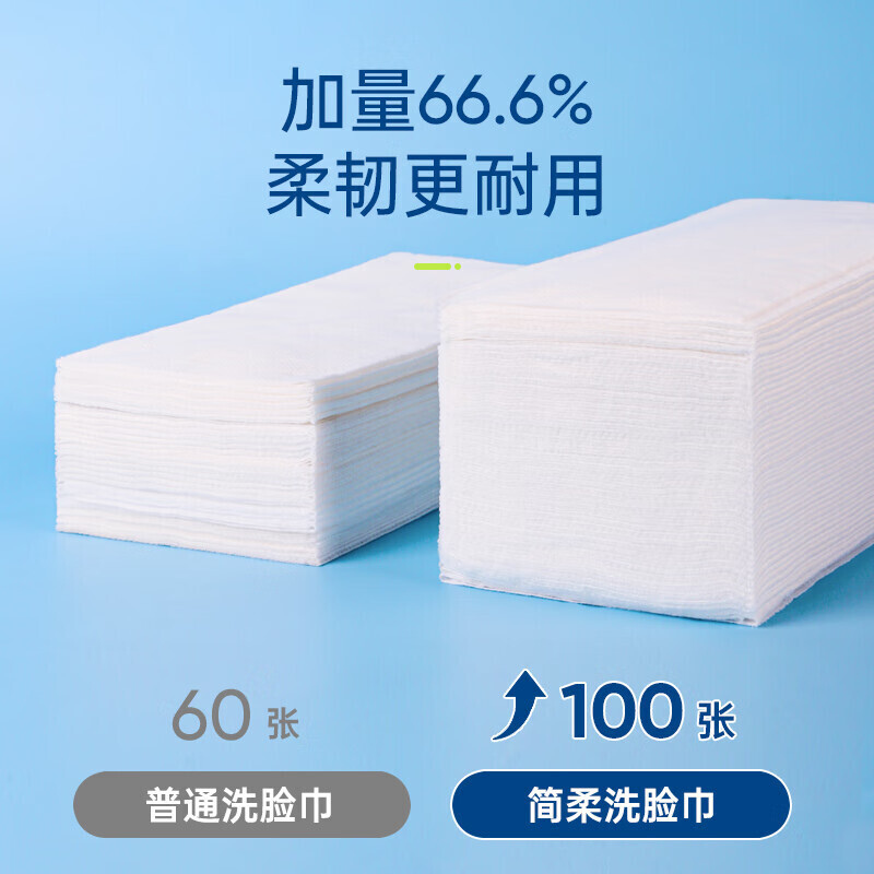 简柔平纹抽取洗脸巾(100片/包) 2包装HM-011高清大图