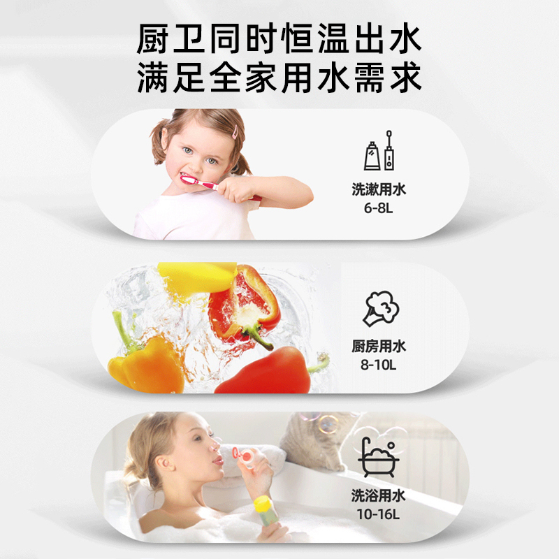 奥克斯(AUX)燃气热水器JSQ25-DA15即热式家用出租13升液化气智能变频恒温强排式速热低压启动