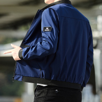 蓝缕金(LANLVJIN)男士夹克春秋季新品大码修身棒球服青年棒球领开衫拉链收口袖外套男韩版休闲夹克衫