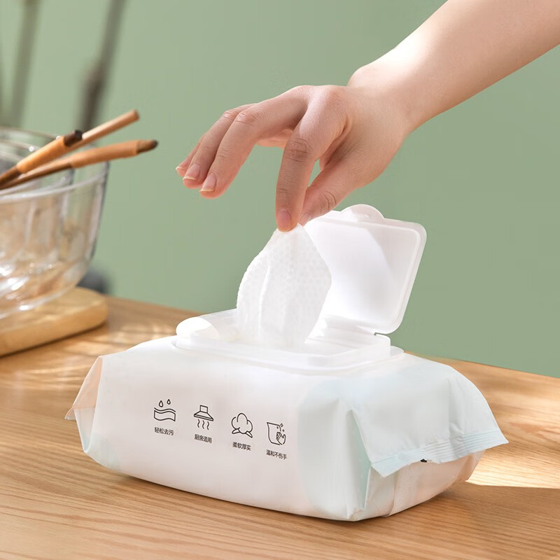 茶花(CHAHUA) 一次性懒人抹布 厨房湿巾50片装白色尺寸:27*10*7高清大图