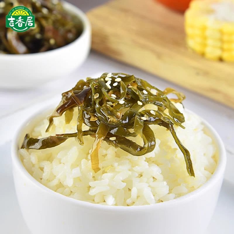 吉香居麻辣香辣野山椒芝麻海带丝下饭菜咸菜开味小菜四川泡菜88g*3图片