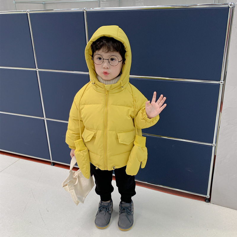 YueBin萌萌哒男童羽绒服轻薄宝宝新款洋气白鸭绒小童面包服儿童外套冬季外套童