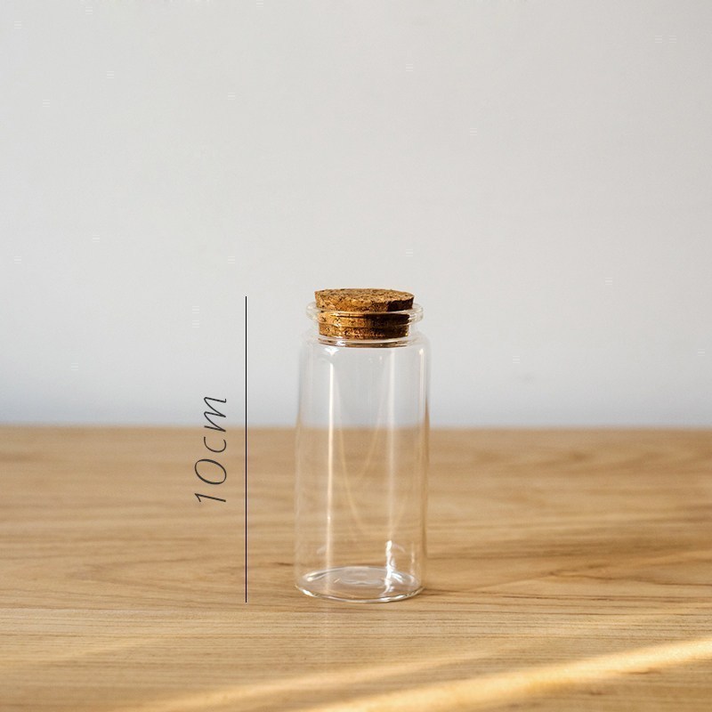 美帮汇软木塞高硼玻璃瓶装饰摆件微景观玻璃罐收纳杂货干花标本 G(6.5cmX6cm)高清大图