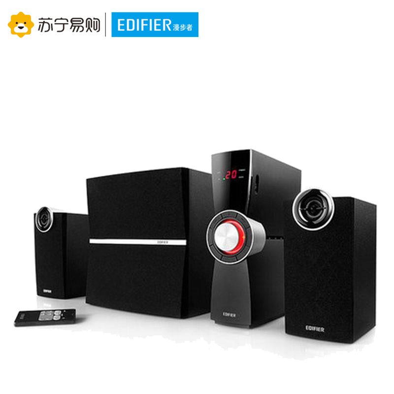 Edifier/漫步者 C2X 2.1声道台式电脑有源音响低音炮多媒体木质音箱 黑高清大图