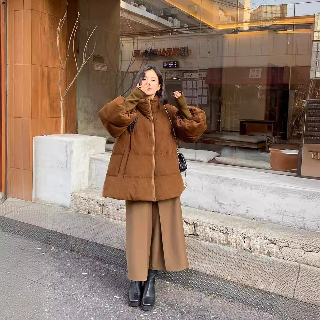 2025年棉衣女冬韩版宽松加厚灯芯绒外套时尚棉袄设计感潮流棉服高清大图