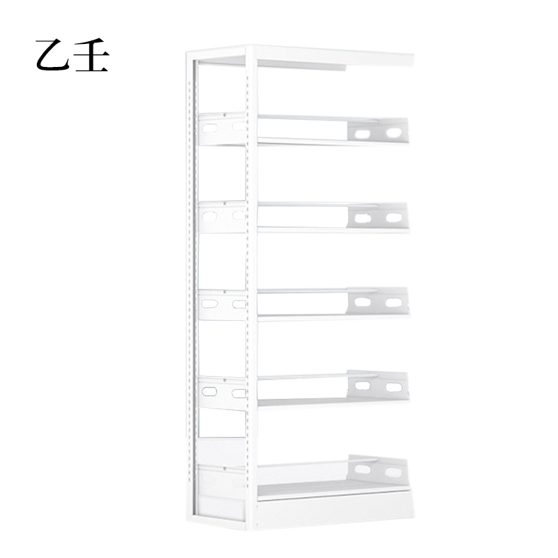 乙壬图书馆书架阅览室货架资料档案架钢制书架单面五层副架【工厂现做 7天内发货】