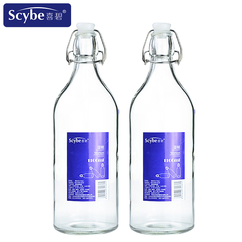 [Scybe]喜碧温顿1100ML2只玻璃瓶储物瓶酵素瓶牛奶瓶泡酒瓶红酒瓶白酒油壶密封瓶高清大图