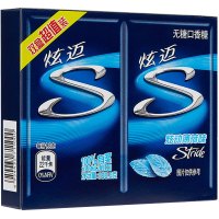 [王一博代言]亿滋炫迈(Stride)休闲零食无糖口香糖炫动薄荷味双盒装100.8g(56片)新老包装随机发货
