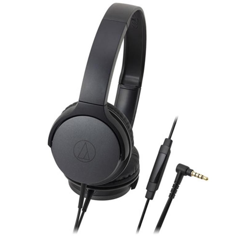 铁三角(audio-technica)ATH-AR1iS(黑色)便携头戴式耳机 智能手机耳麦 有线控