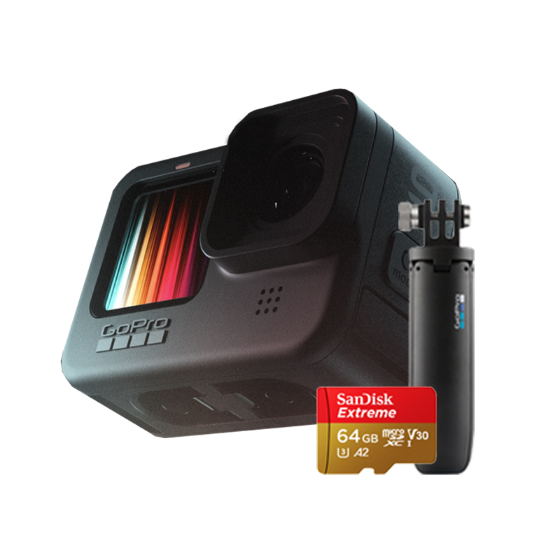 GoPro Hero 9 Black运动相机摄像机+64G卡+迷你自拍杆