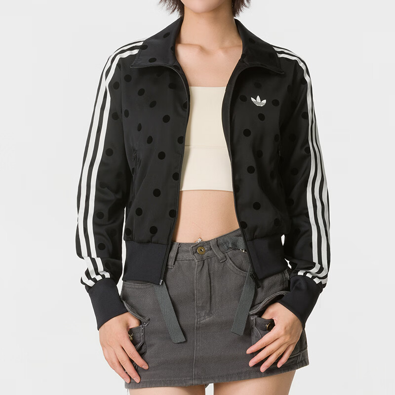 阿迪达斯(adidas)三叶草女装新款简约运动休闲夹克外套KW2588 ZP KV1166/黑色 L