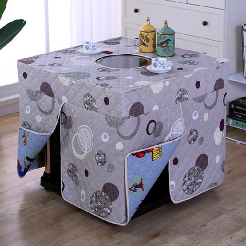 电暖桌罩取暖桌罩电炉罩90*90*60cm方形[揭盖]烤火罩电暖炉套保暖罩烤火被取暖方型布套电暖桌方型罩(花色随机)