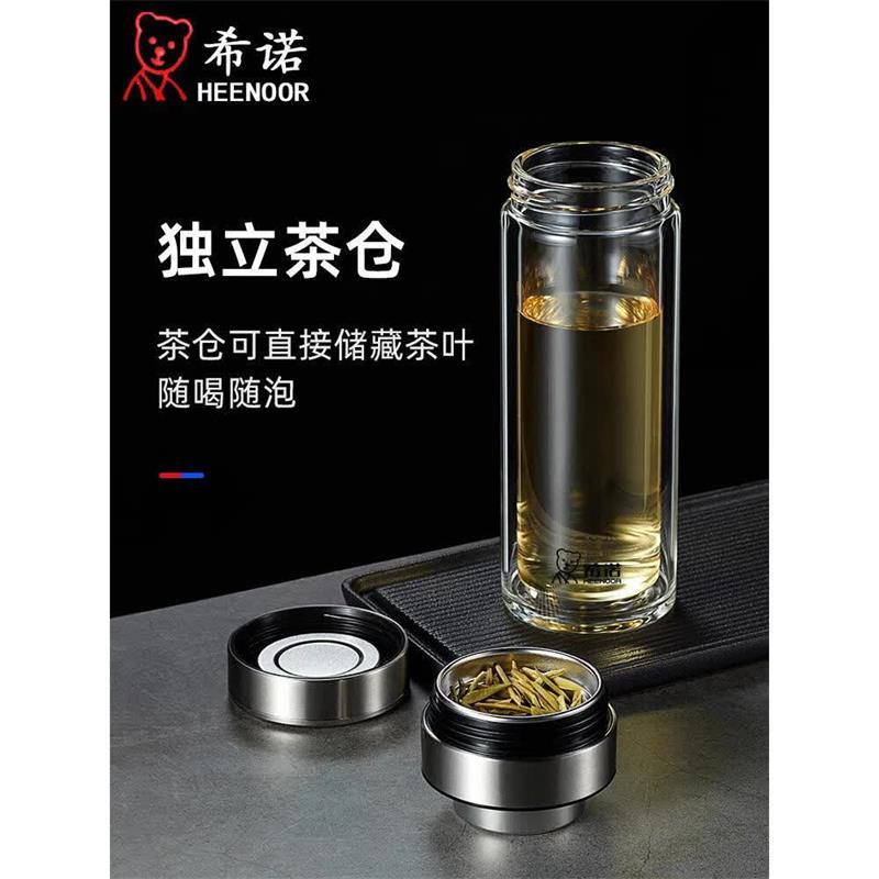 希诺双层加厚隔热防烫玻璃杯高清大图