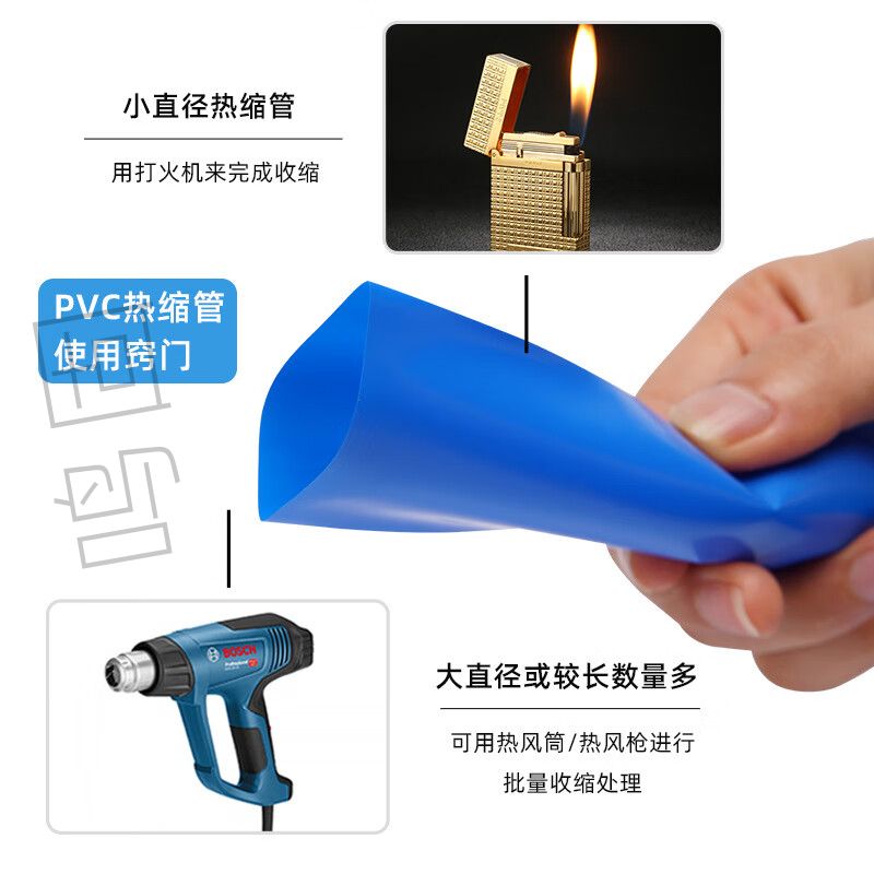 鸣固 PVC热缩管模型配件锂电池组封装塑皮热缩套套 扁宽 240MM 10m/卷 KS158003高清大图