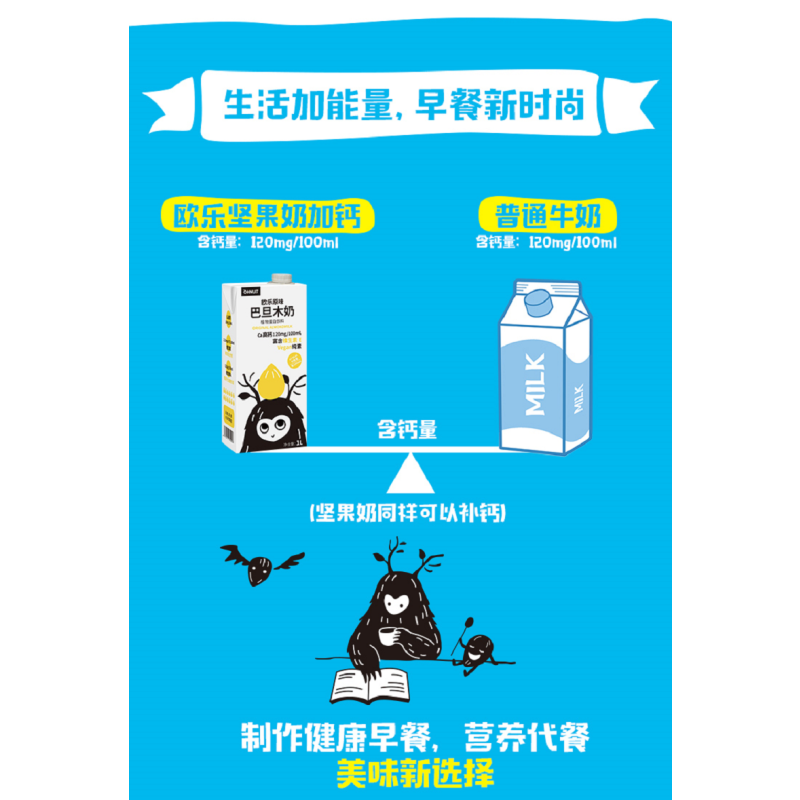 欧乐(OHNUT)原味1L*2家庭装巴旦木奶植物蛋白饮料健身早餐营养加钙