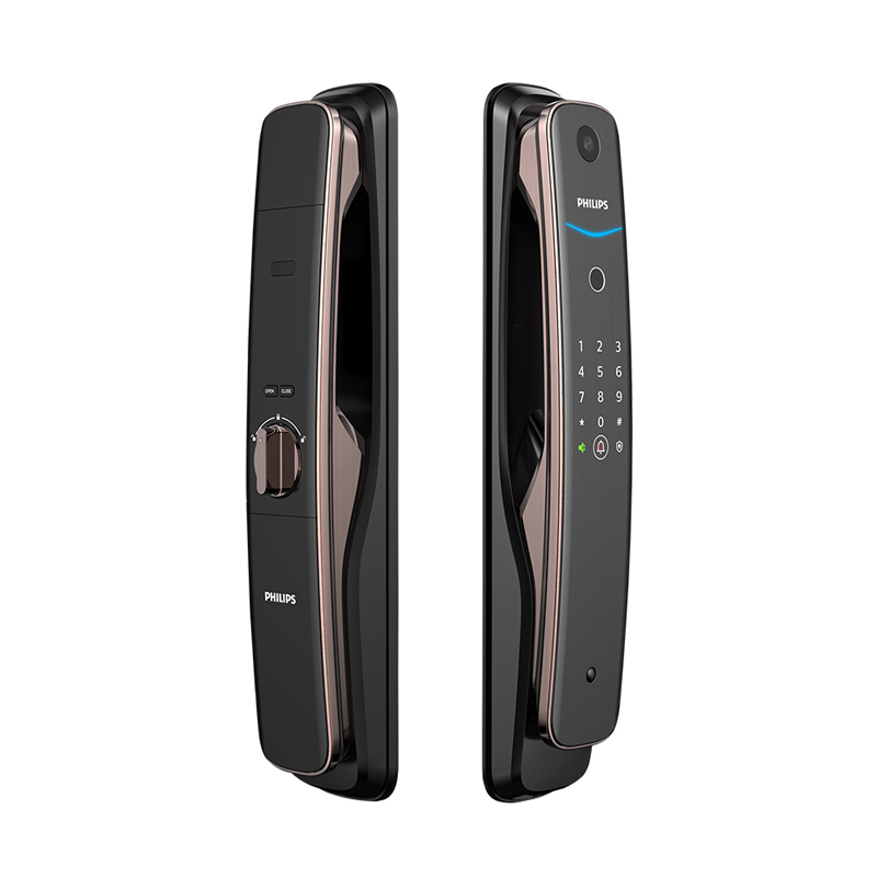 飞利浦(Philips)DDL702可视WiFi远程开锁家用推拉式智能锁 红古铜