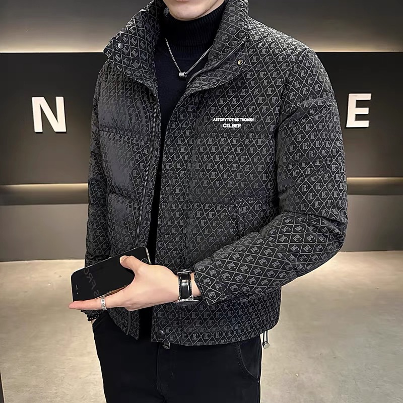 冬季加厚羽绒服男士短款2024新款休闲立领白鸭绒保暖上衣外套潮流 黑色 XL
