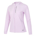 安德玛（Under Armour）女装新款运动服健身训练舒适透气休闲防风外套梭织连帽夹克1377043-543 ZP S 1377043-543/粉紫