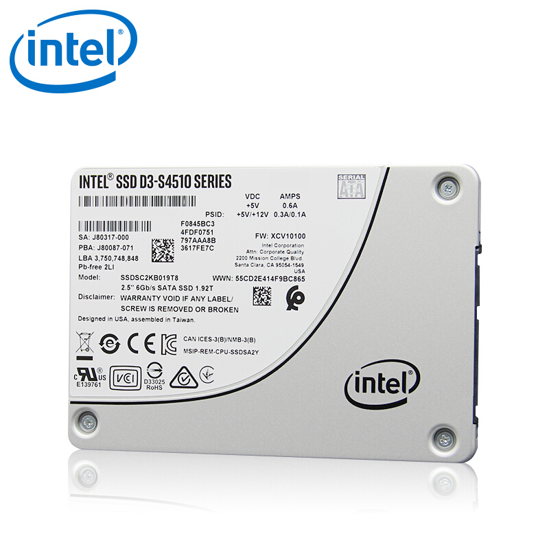 英特尔(intel)S4510企业级SSD固态硬盘 960G