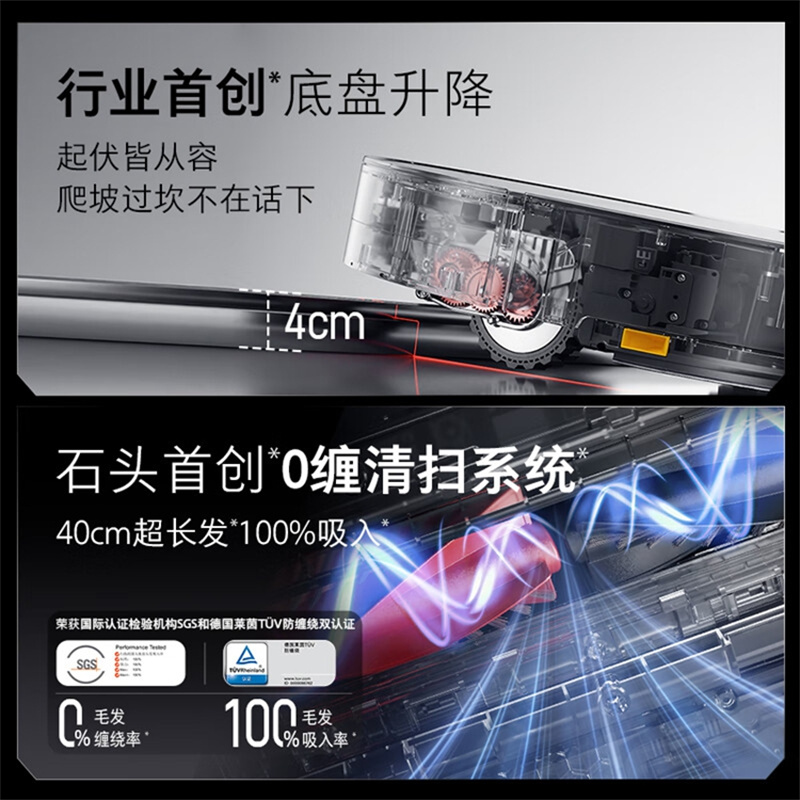 石头（roborock）扫地机器人扫拖一体G30【上下水版】A1460RR高清大图