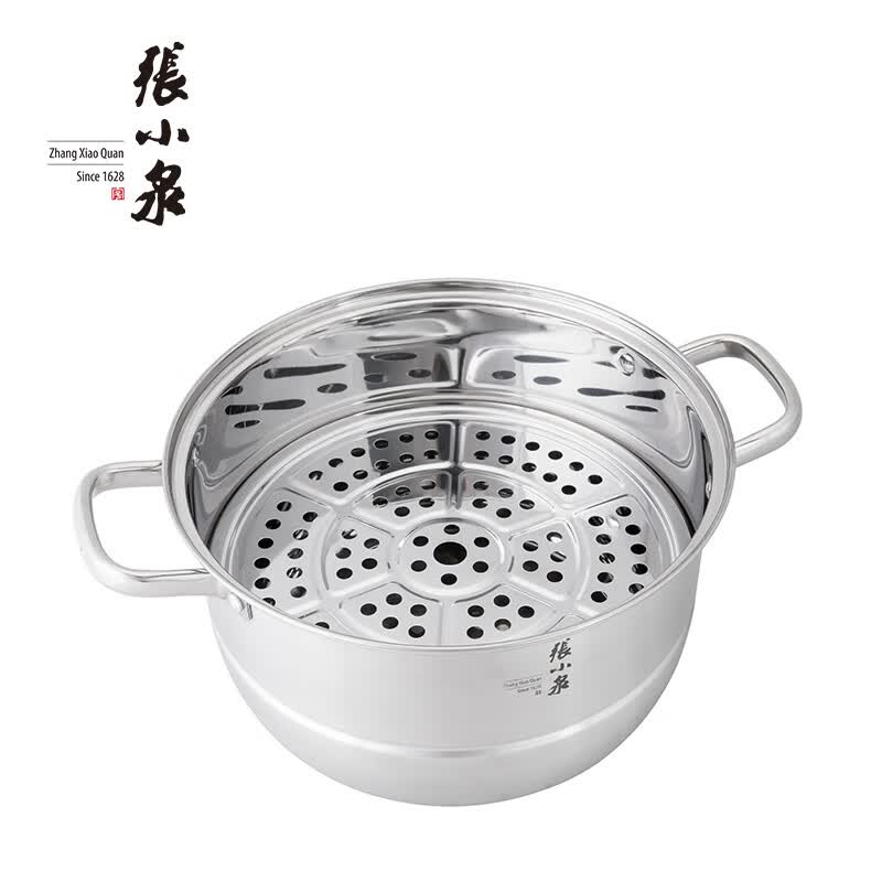 张小泉 爱家复底三层蒸锅 C35200100 锅具 蒸锅不锈钢加厚复底蒸锅 一锅多用 坚固耐用耐腐蚀高清大图