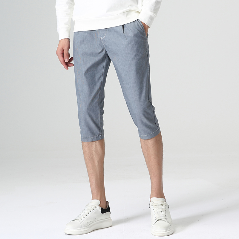 圣吉奥纯棉七分裤夏天薄款大码工装爸爸休闲短中裤中青年过膝裤子