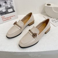 述雅小皮鞋女英伦风2021春季新款百搭粗跟一脚蹬乐福鞋复古单鞋豆豆鞋