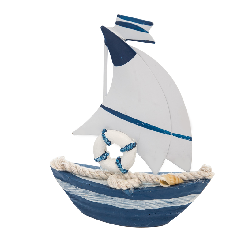 地中海帆船模型一帆风顺船桌面摆件摆设创意木质小木船装饰工艺品船锚