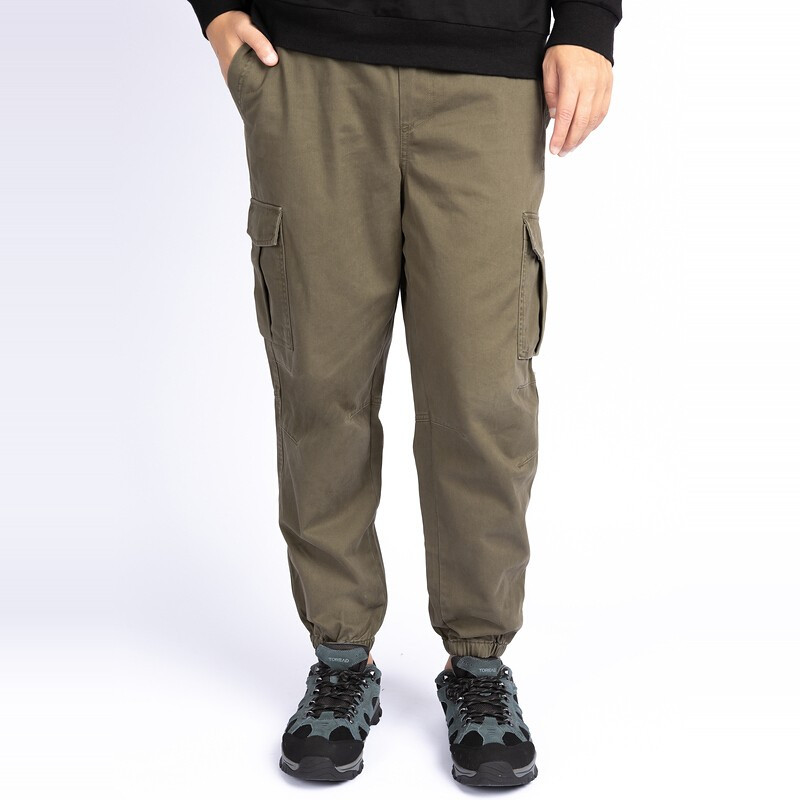 探路者秋冬季男式全棉户外工装裤柔软保暖多口袋户外运动裤男士蓄热保暖缩口时尚流行工装休闲风旅行长裤