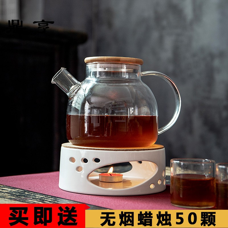 鼎亨日式耐热玻璃花茶具温茶器加厚煮茶壶加热花茶壶功夫茶杯套