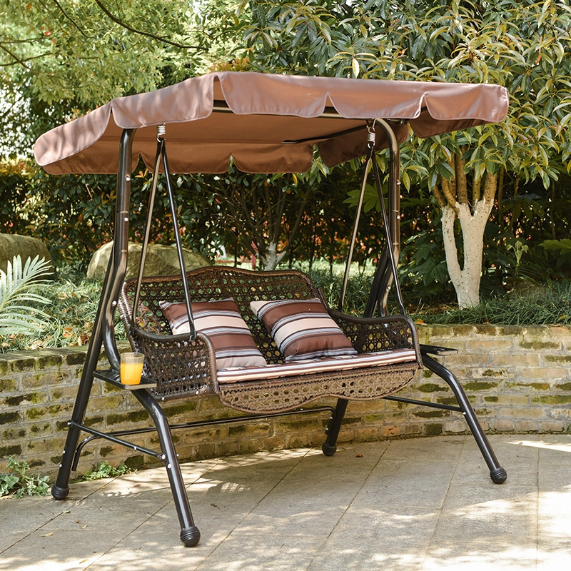 室外秋千家用庭院户外秋千椅悬挂式摇椅闪电客双人三人阳台吊椅吊篮