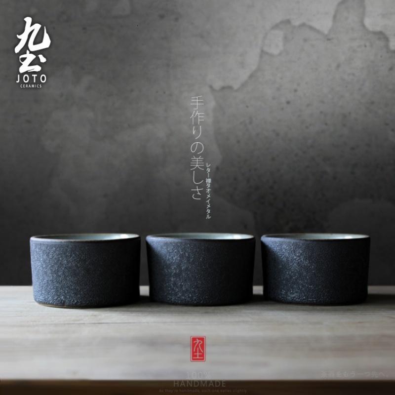 粗陶小品茗杯功夫茶具日式禅意陶瓷小茶杯复古茶席小杯盏