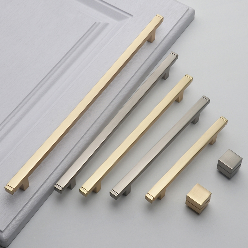 古达轻奢美式北欧现代复古新中式金色长拉手银色橱柜把手简约柜门抽屉