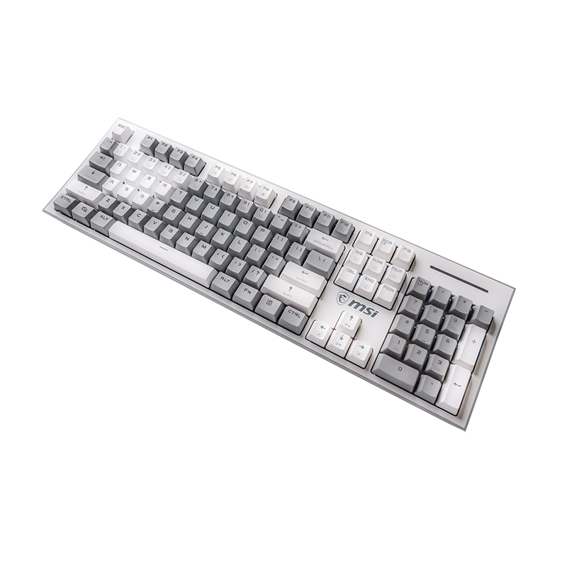 微星(MSI)GK50Z 高特机械键盘 青轴 RGB光效 宏驱动 有线 游戏电竞办公键盘 104键 电竞键盘 60度灰色