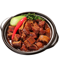 【两袋装】谷言麻辣牛套皮 牛肉 生鲜半成品菜 加热即食 500g*2 袋装 安全放心方便菜 净含量1000g 中式熟食