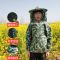 防蜂服蜜蜂衣服半身连体养蜂衣专用蜜蜂服全套蜜蜂帽防护工具 林地迷彩 蜂衣