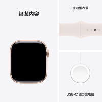 MWXQ3CH/B Apple Watch S10 蜂窝 42 毫米玫瑰金色铝金属表壳 淡桃粉色运动型表带-S/M