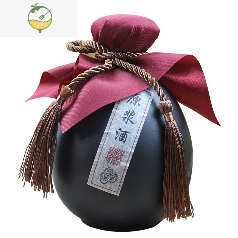 YICHENG酒瓶空瓶小陶瓷酒壶白酒土陶酒坛500小酒壶一斤装陶瓷酒瓶 6瓶烫金黑+泡沫+外箱+配件酒具