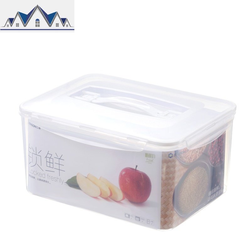 日式厨房手提塑料保鲜盒套装冰箱密封箱长方形食品级微波炉收纳盒 三维工匠高清大图