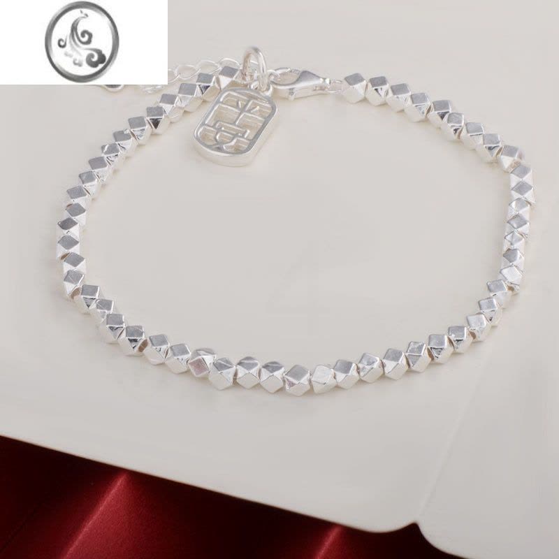 JiMi潮兴福碎银几两足银吊坠银银手链女ins小众设计轻奢网红手饰银饰图片