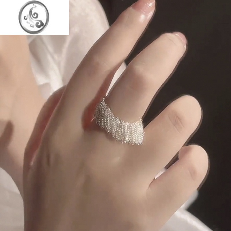 jimi银河瀑布裙摆流苏戒指女轻奢小众设计高级感2023年新款个性指环