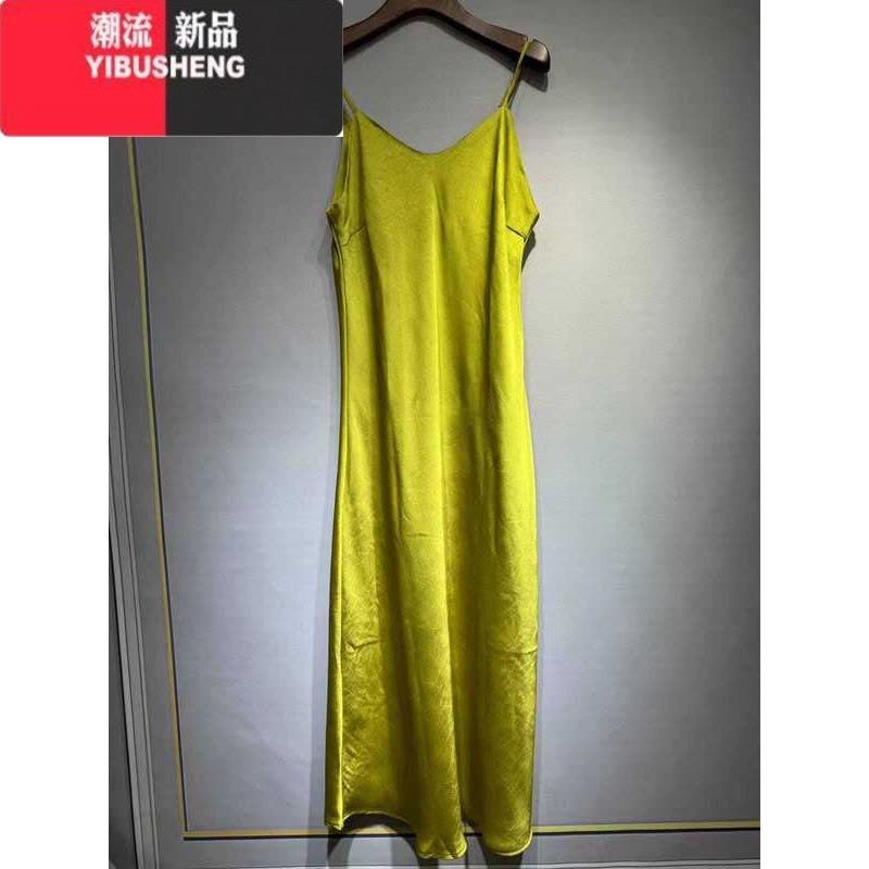YIBUSHENG打底吊带连衣裙女式背心裙2024年季新款醋酸缎面长裙女装图片