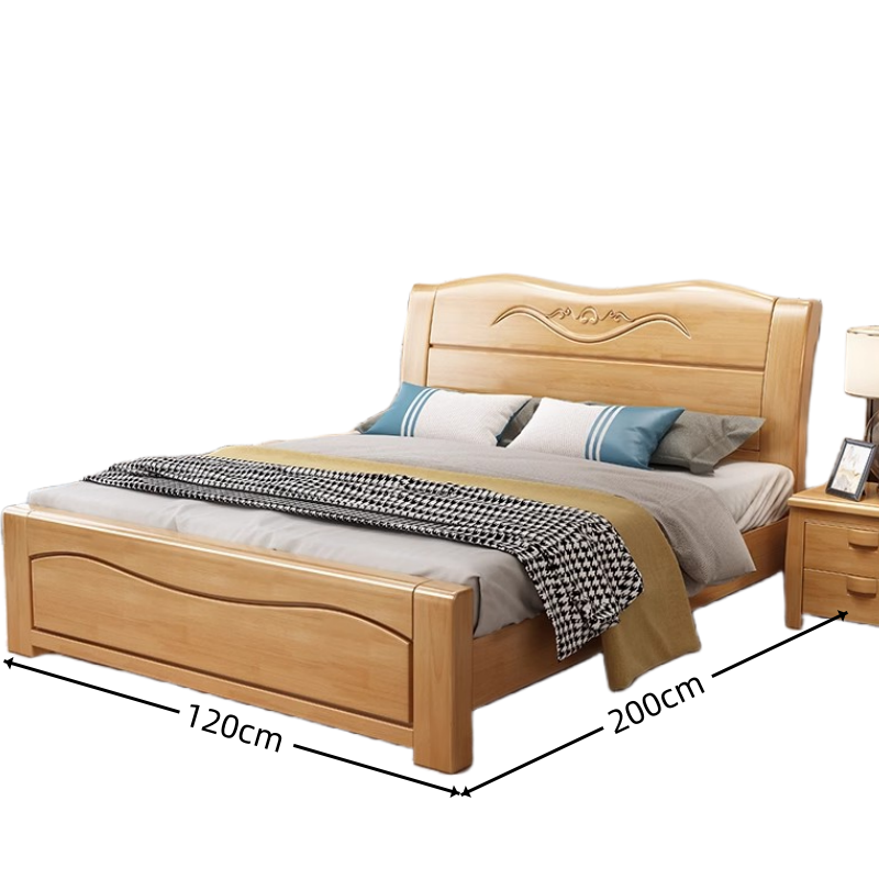 豫龙都单人床+床头柜1.2m套高清大图