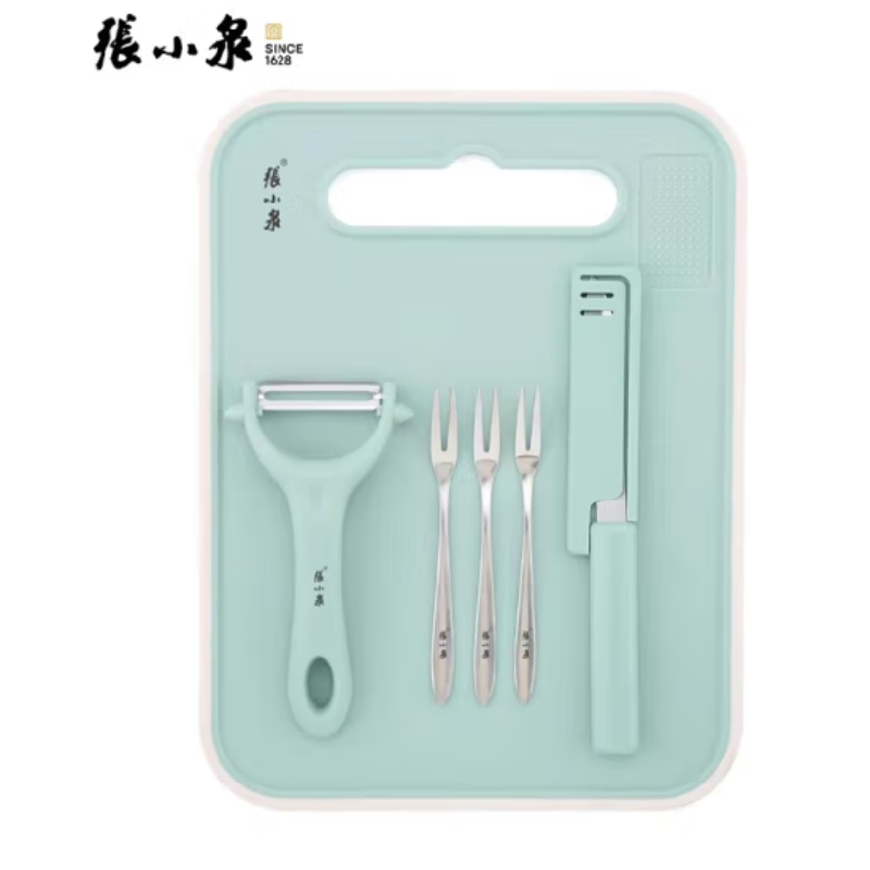 张小泉轻奢果蔬六件套C52920100 菜板家用水果刀果叉刨皮刀