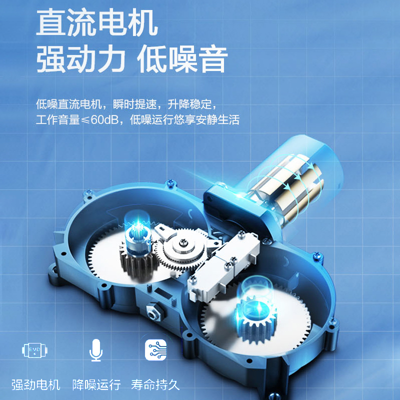 海尔(haier)晾衣架智能遥控语音LED照明多功能晾衣架自动升降伸缩晾衣杆 语音照明+智能升降HLE-S231WU1