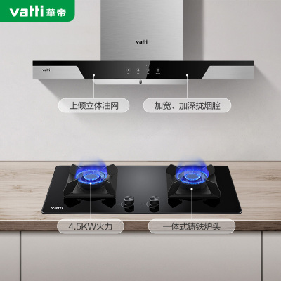 华帝(vatti)20立方大吸力欧式抽油烟机E667B+液化气灶WB1014B