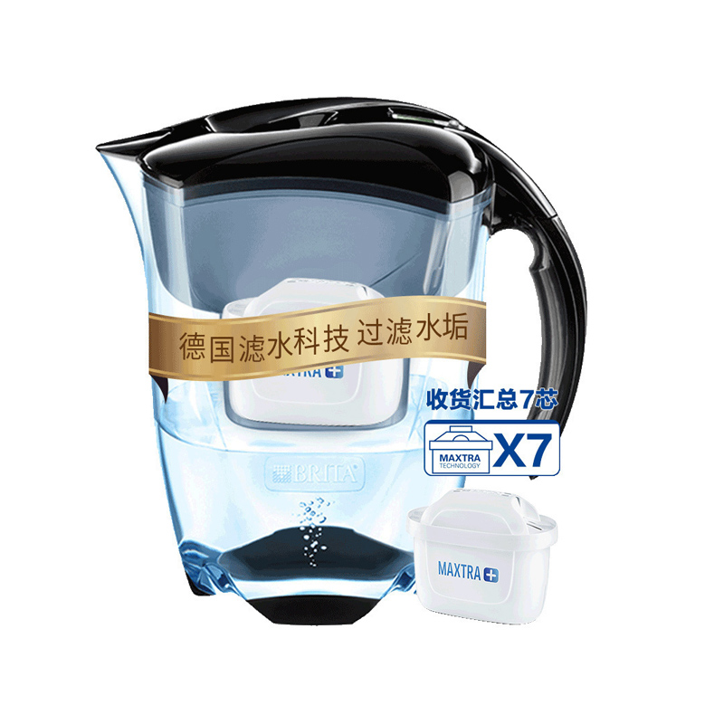 碧然德（BRITA）滤水壶滤芯净水器家用净水壶Elemaris探索者黑色一壶7芯高清大图